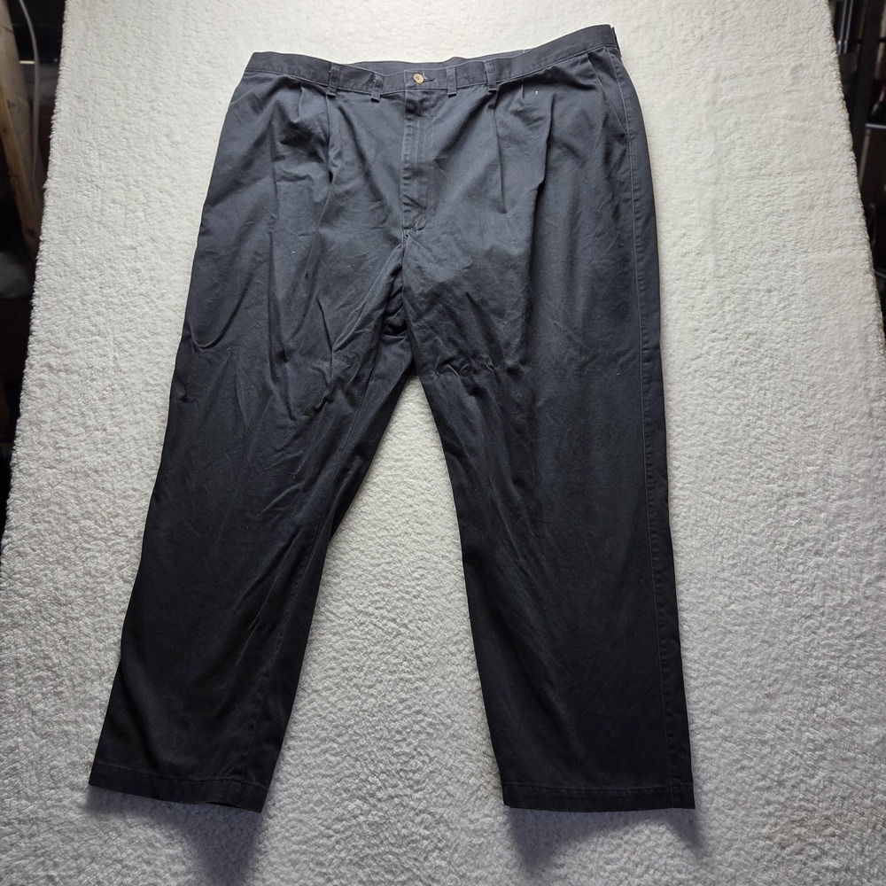 Wrangler‎ Timber Creek Pants Mens 47x29 Gray Pleated Chino Relaxed Fit Casual